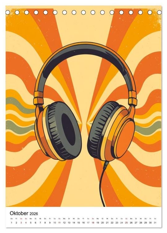 Produktbild: Feel the Groove &ndash; Funk & Soul Vintage (Tischkalender 2026 DIN A5 hoch), CALVENDO Monatskalender