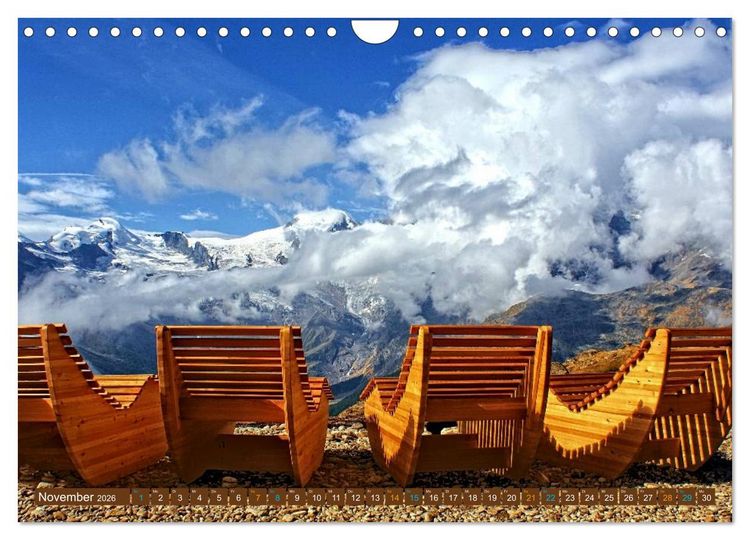 Produktbild: Hotspots im Wallis - Schweiz (Wandkalender 2026 DIN A4 quer), CALVENDO Monatskalender