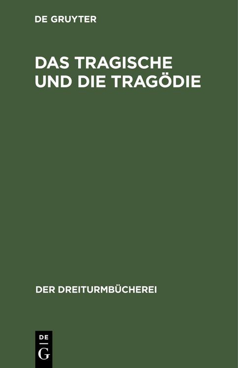 Produktbild: Das Tragische und die Trag&ouml;die