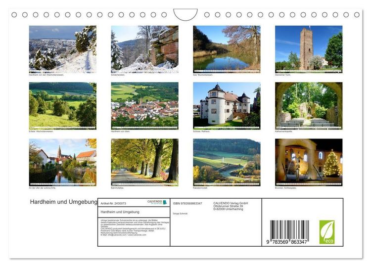 Produktbild: Hardheim und Umgebung (Wandkalender 2027 DIN A4 quer), CALVENDO Monatskalender