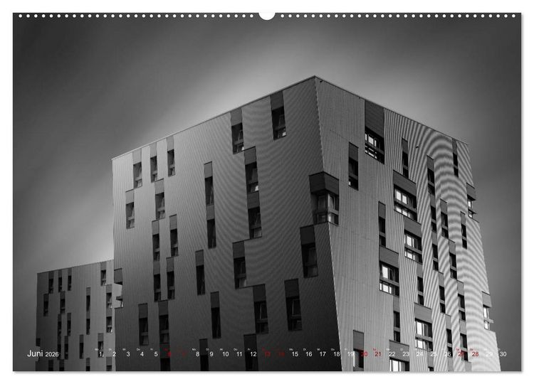 Produktbild: Monochrome Architektur (hochwertiger Premium Wandkalender 2026 DIN A2 quer), Kunstdruck in Hochglanz