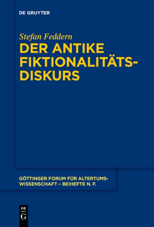 Produktbild: Der antike Fiktionalit&auml;tsdiskurs