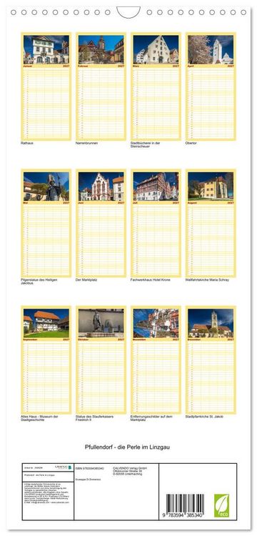 Produktbild: Familienplaner 2027 - Pfullendorf - die Perle im Linzgau mit 5 Spalten (Wandkalender, 21 x 45 cm) CALVENDO
