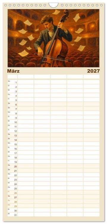 Produktbild: Familienplaner 2027 - Im Zauber der Musik - Romantische Kunstwerke zwischen Klang und Farbe mit 5 Spalten (Wandkalender, 21 x 45 cm) CALVENDO
