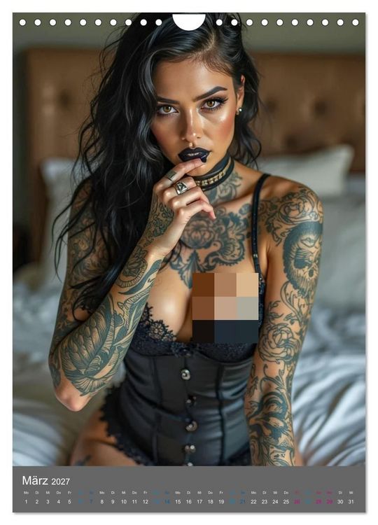Produktbild: Gothic Dessous Fantasien (Wandkalender 2027 DIN A4 hoch), CALVENDO Monatskalender