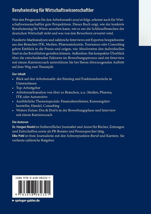 Produktbild: Berufseinstieg f&uuml;r Wirtschaftswissenschaftler