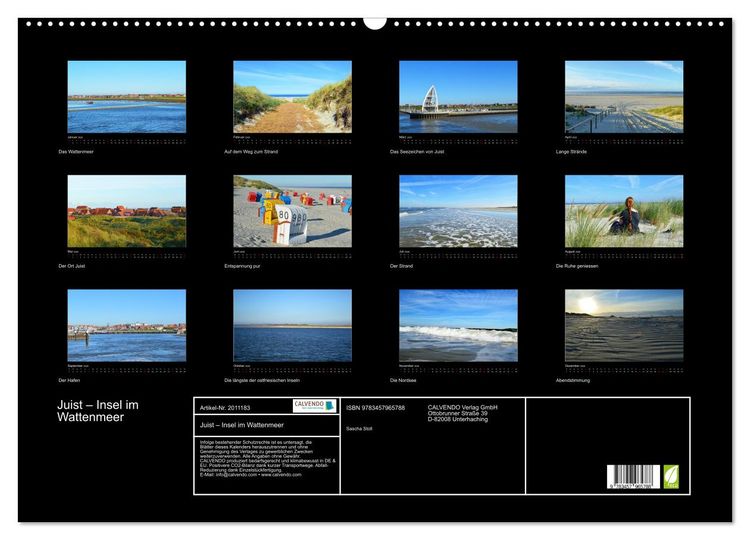 Produktbild: Juist &ndash; Insel im Wattenmeer (Wandkalender 2026 DIN A2 quer), CALVENDO Monatskalender
