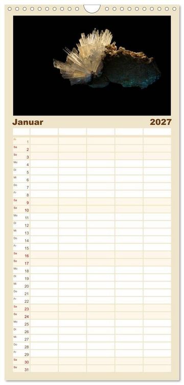 Produktbild: Familienplaner 2027 - MINERALIEN designed by nature mit 5 Spalten (Wandkalender, 21 x 45 cm) CALVENDO