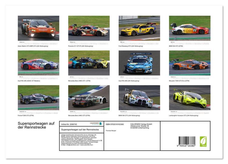 Produktbild: Supersportwagen auf der Rennstrecke (hochwertiger Premium Wandkalender 2026 DIN A2 quer), Kunstdruck in Hochglanz