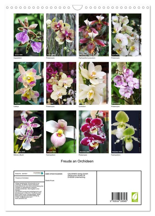 Produktbild: Freude an Orchideen (Wandkalender 2026 DIN A3 hoch), CALVENDO Monatskalender