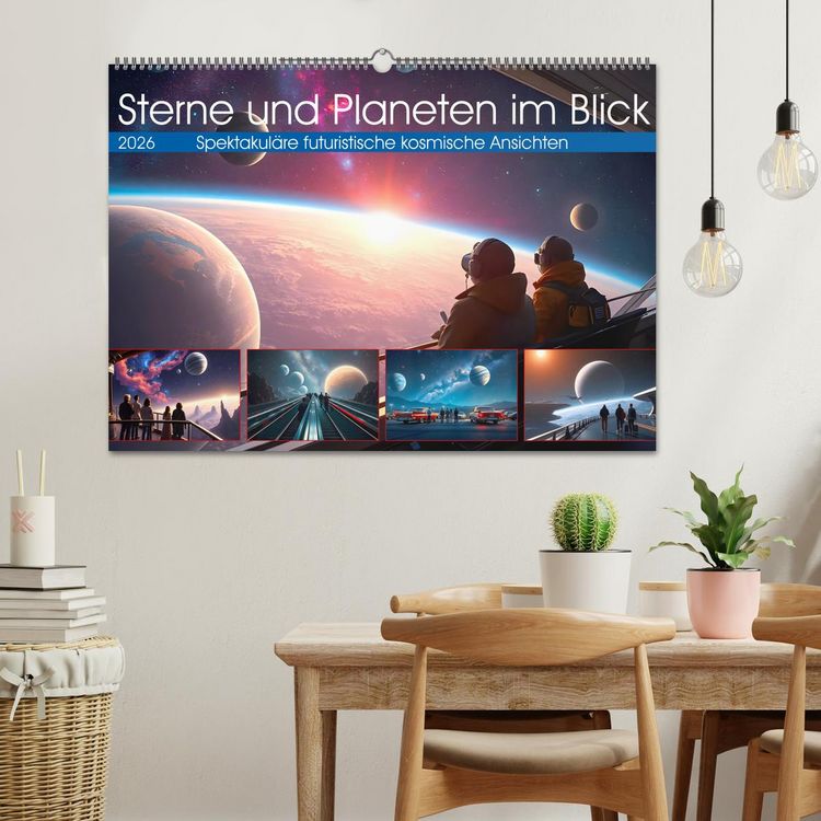 Produktbild: Sterne und Planeten im Blick (Wandkalender 2026 DIN A2 quer), CALVENDO Monatskalender