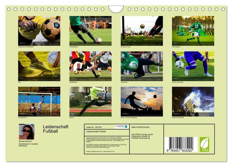 Produktbild: Leidenschaft Fu&szlig;ball (Wandkalender 2026 DIN A4 quer), CALVENDO Monatskalender