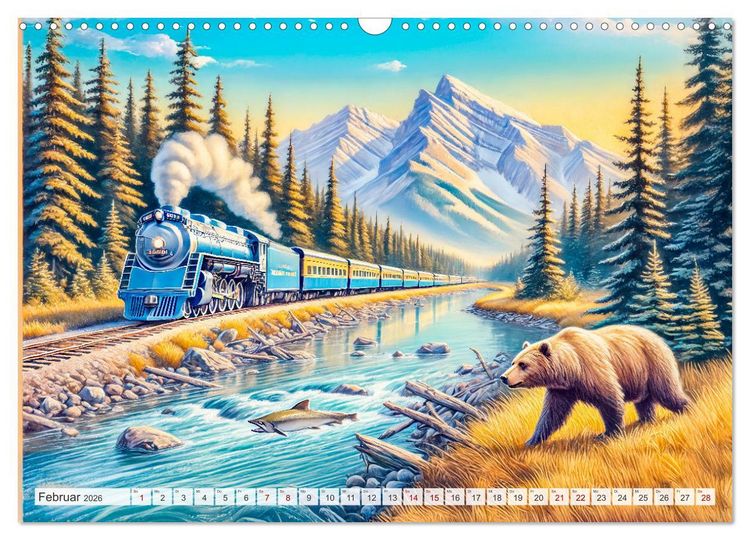 Produktbild: Faszination Eisenbahn - Lokomotiven und Landschaften der Welt (Wandkalender 2026 DIN A3 quer), CALVENDO Monatskalender