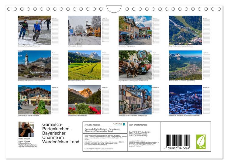 Produktbild: Garmisch-Partenkirchen - Bayerischer Charme im Werdenfelser Land (Wandkalender 2026 DIN A4 quer), CALVENDO Monatskalender