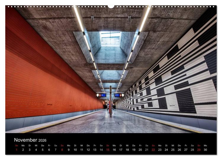 Produktbild: MetroMUC, Stationen im Untergrund M&uuml;nchens (Wandkalender 2026 DIN A2 quer), CALVENDO Monatskalender
