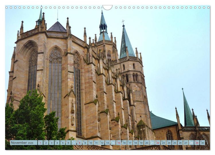 Produktbild: Erfurt - Landeshauptstadt mit historischer Altstadt (Wandkalender 2026 DIN A3 quer), CALVENDO Monatskalender