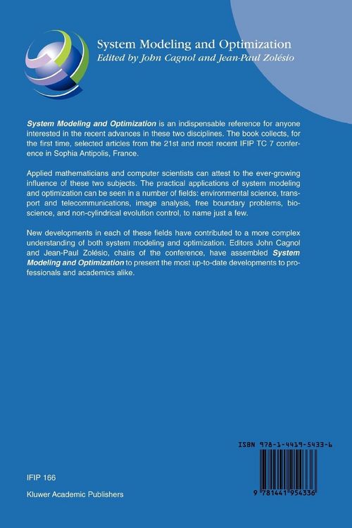 Produktbild: System Modeling and Optimization