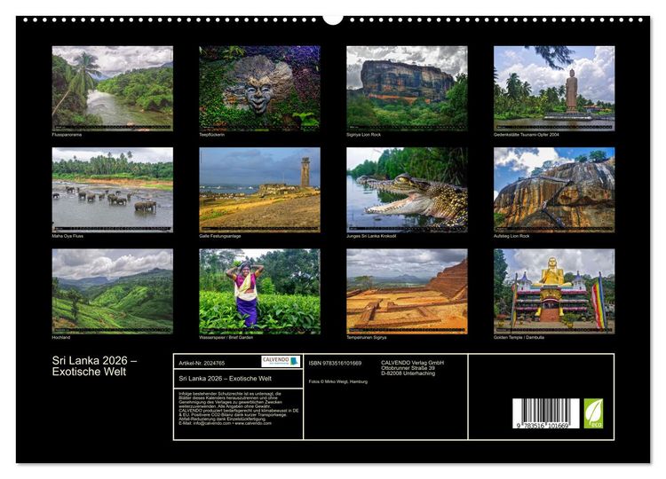 Produktbild: Sri Lanka 2026 &ndash; Exotische Welt (hochwertiger Premium Wandkalender 2026 DIN A2 quer), Kunstdruck in Hochglanz