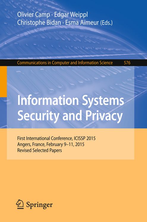Produktbild: Information Systems Security and Privacy
