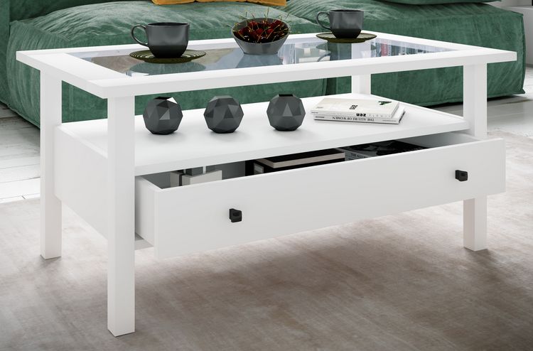 Produktbild: Holz Sofatisch Couchtisch Schublade Lingis L