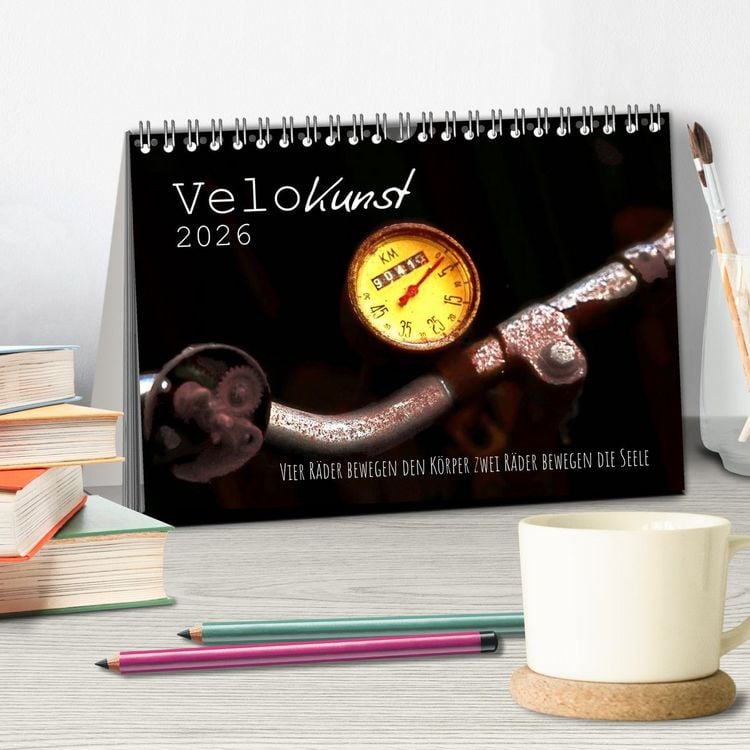 Produktbild: Velo Kunst (Tischkalender 2026 DIN A5 quer), CALVENDO Monatskalender