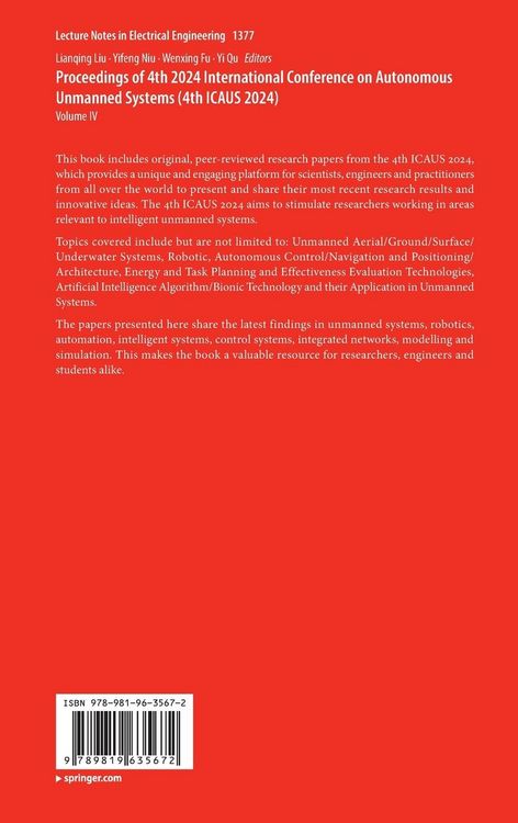 Produktbild: Proceedings of 4th 2024 International Conference on Autonomous Unmanned Systems (4th ICAUS 2024)