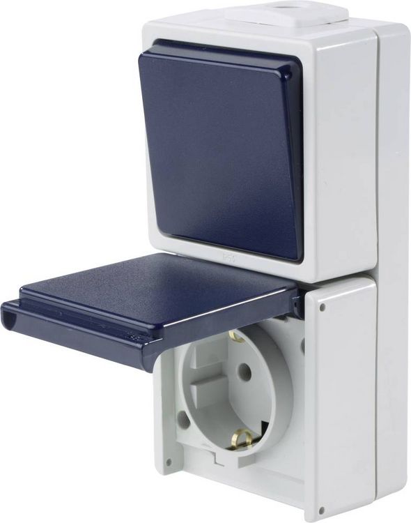 Produktbild: AS Schwabe 62455 Aufputz-Schalter IP54 Grau