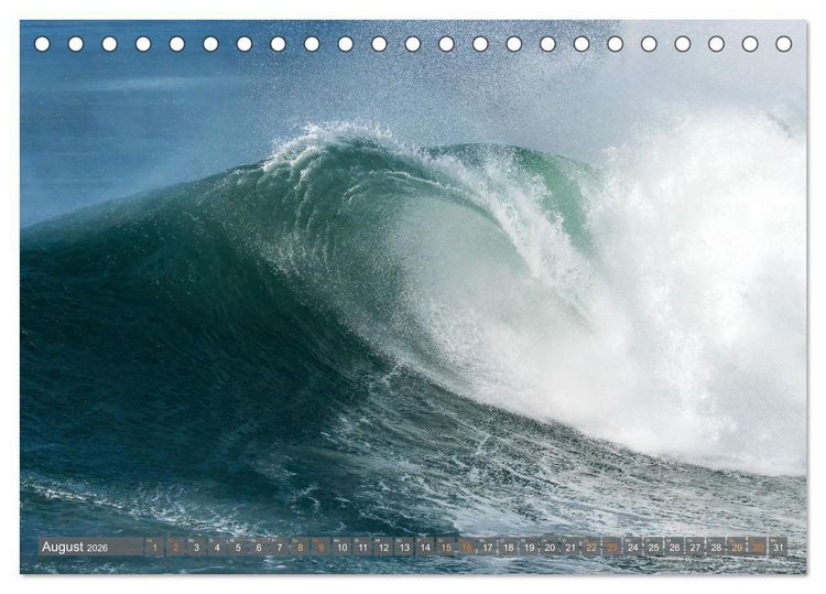 Produktbild: OCEAN POWER - Die Riesenwellen von Nazar&eacute; (Tischkalender 2026 DIN A5 quer), CALVENDO Monatskalender