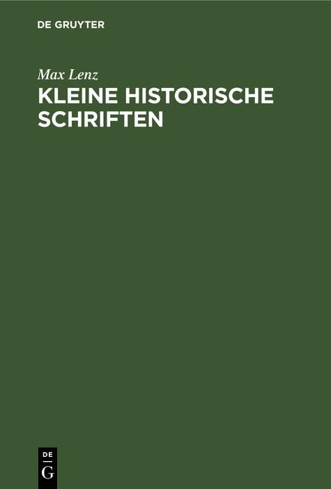 Produktbild: Kleine historische Schriften
