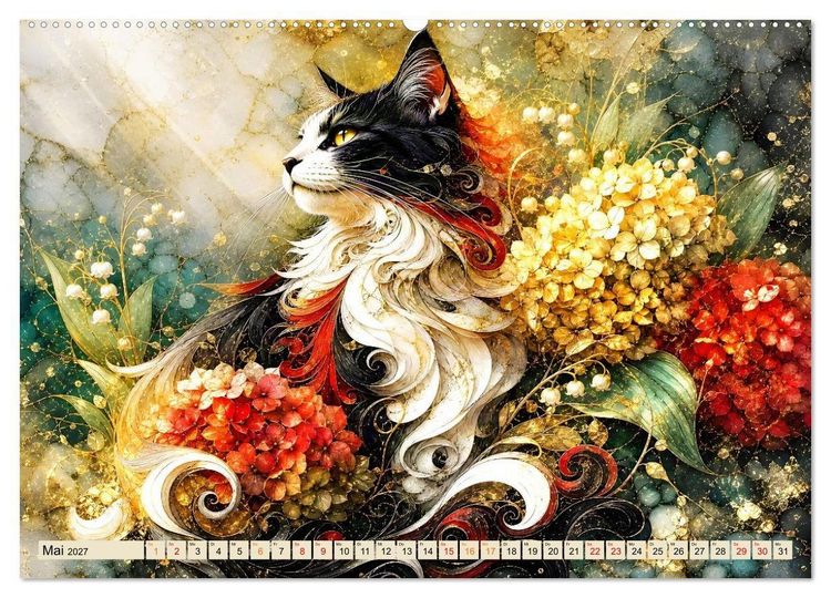 Produktbild: Floras Samtpfoten (Wandkalender 2027 DIN A2 quer), CALVENDO Monatskalender