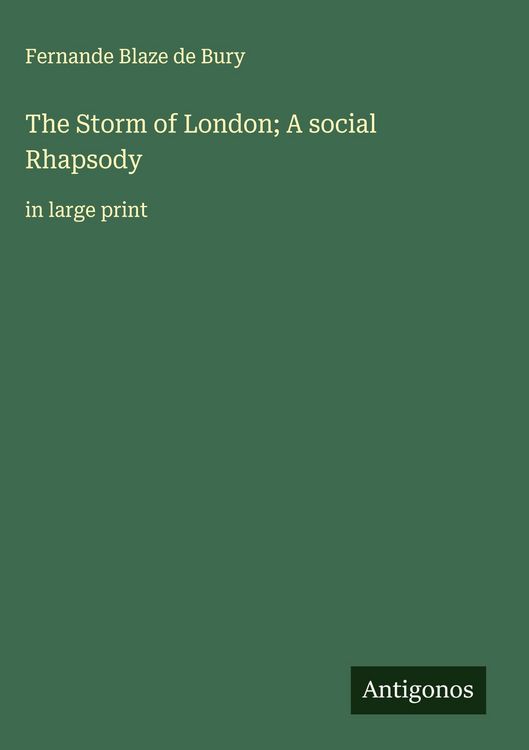 Produktbild: The Storm of London; A social Rhapsody