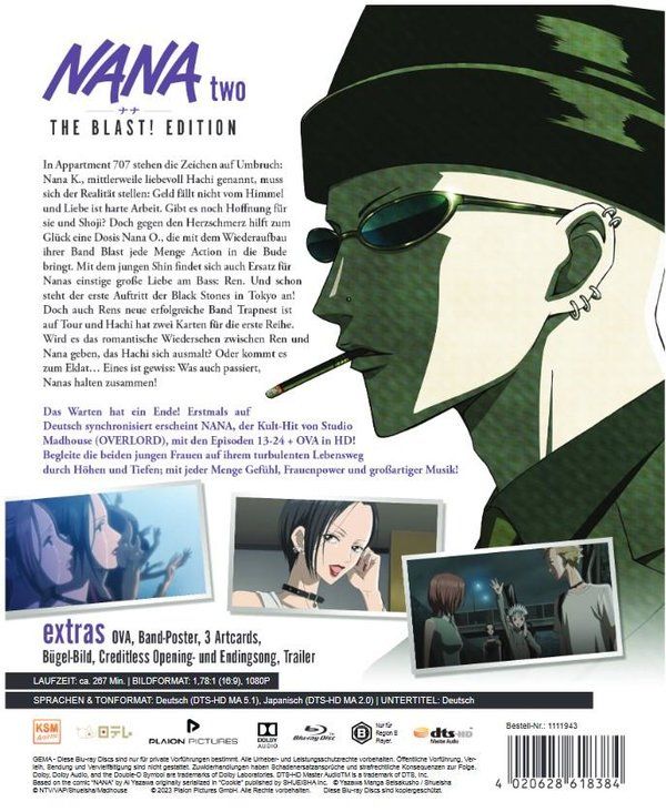 Produktbild: NANA - The Blast! Edition Vol. 2 (Ep. 13-24 + OVA 2) [2 BRs]