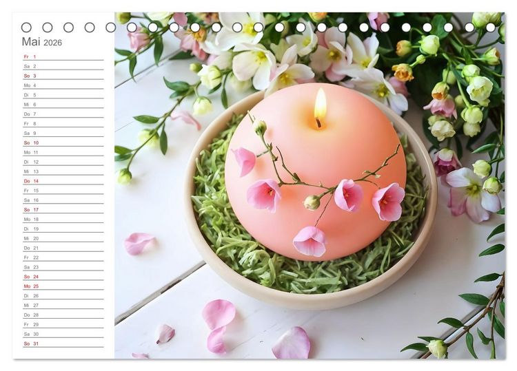 Produktbild: Kerzenpoesie - Romantische Kerzenkunst in stimmungsvollen Szenen (Tischkalender 2026 DIN A5 quer), CALVENDO Monatskalender