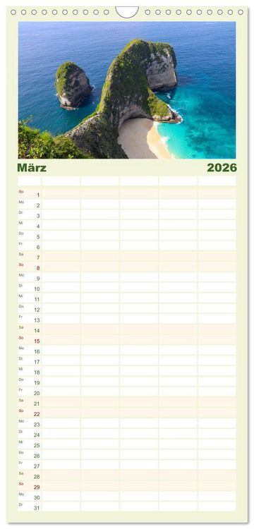 Produktbild: Familienplaner 2026 - S&uuml;dostasiens Natursch&auml;tze mit 5 Spalten (Wandkalender, 21 x 45 cm) CALVENDO