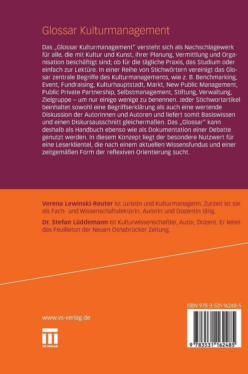 Produktbild: Glossar Kulturmanagement