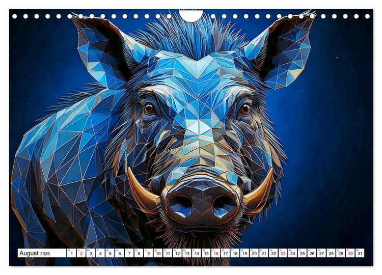 Produktbild: Low Poly Wildlife (Wandkalender 2026 DIN A4 quer), CALVENDO Monatskalender