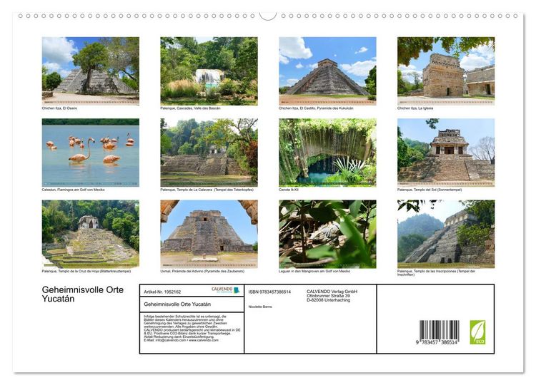 Produktbild: Geheimnisvolle Orte Yucat&aacute;n (hochwertiger Premium Wandkalender 2026 DIN A2 quer), Kunstdruck in Hochglanz