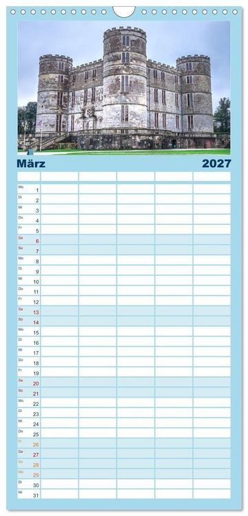 Produktbild: Familienplaner 2027 - Rundreise: Dorset in sieben Tagen mit 5 Spalten (Wandkalender, 21 x 45 cm) CALVENDO