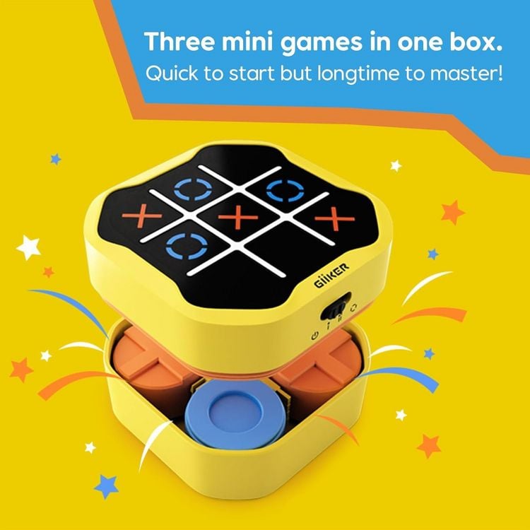 Produktbild: GiiKER Tic Tac Toe Bolt Elektronisches 3-in-1 Puzzle-Handheld-Spielkonsole, Logikspiel f&uuml;r Kinder und Erwachsene, pink