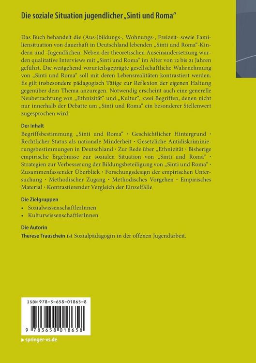 Produktbild: Die soziale Situation jugendlicher „Sinti und Roma“