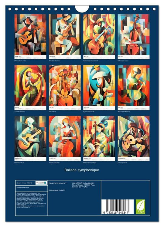 Produktbild: Ballade symphonique (Calendrier mural 2026 DIN A4 horizontal), CALVENDO calendrier mensuel