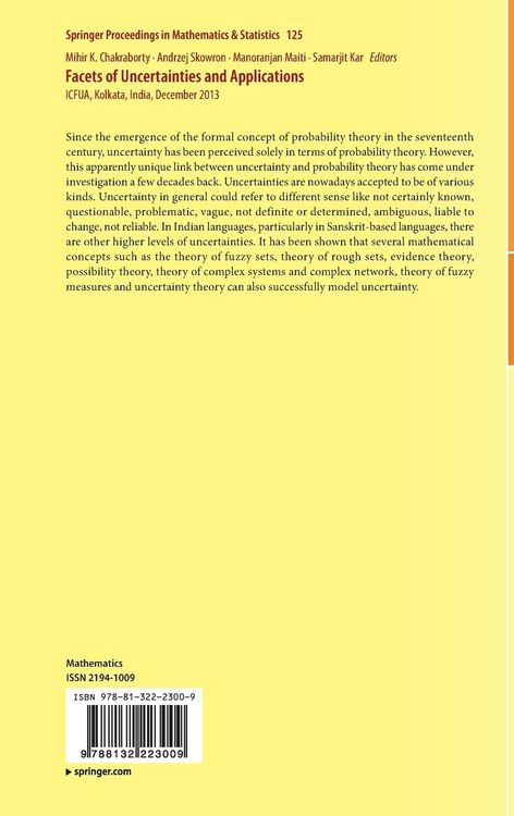 Produktbild: Facets of Uncertainties and Applications