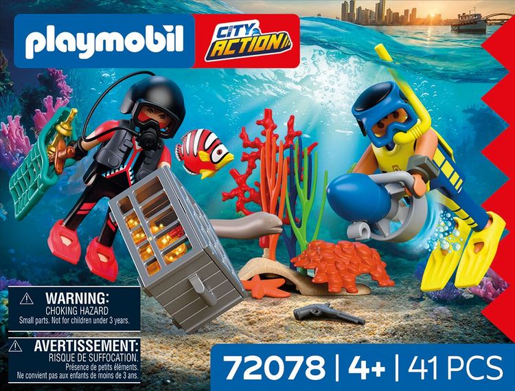 Produktbild: PLAYMOBIL 72078 Polizeitaucher mit Schatz