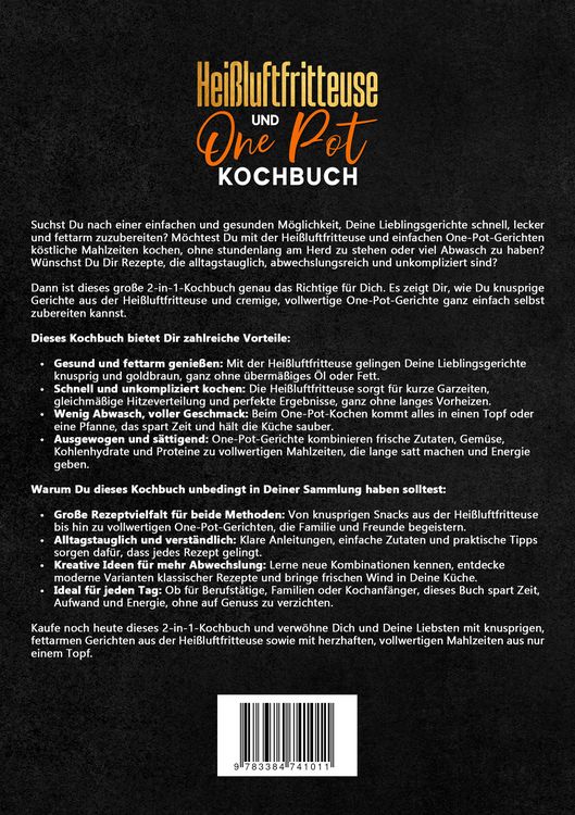 Produktbild: Hei&szlig;luftfritteuse und One Pot Kochbuch