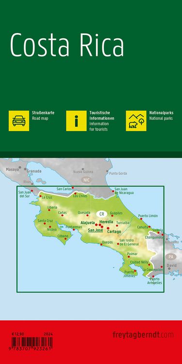 Produktbild: freytag & berndt Stra&szlig;enkarte Costa Rica 1:400.000