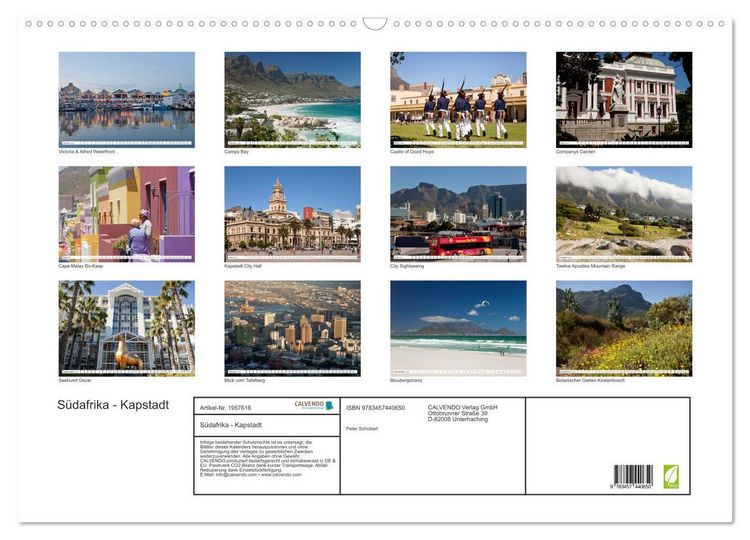 Produktbild: S&uuml;dafrika - Kapstadt (Wandkalender 2026 DIN A2 quer), CALVENDO Monatskalender