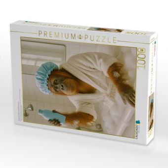 Produktbild: CALVENDO Puzzle Orang Utan Affe macht Affensauber! | 1000 Teile Lege-Gr&ouml;&szlig;e 64x48cm Foto-Puzzle f&uuml;r gl&uuml;ckliche Stunden