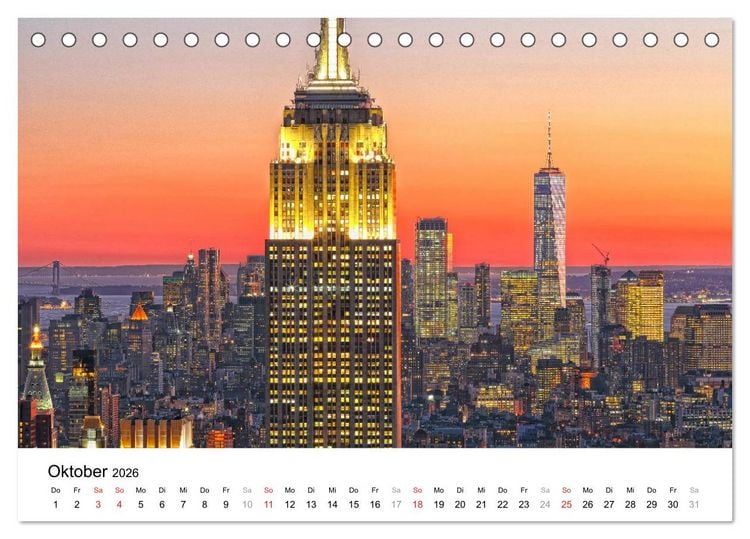 Produktbild: New York - New York. Impressionen der Mega-City (Tischkalender 2026 DIN A5 quer), CALVENDO Monatskalender