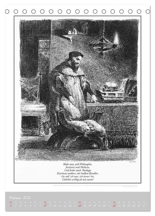 Produktbild: Faust - Weltliteraturkalender (Tischkalender 2026 DIN A5 hoch), CALVENDO Monatskalender