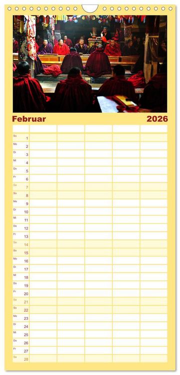 Produktbild: Familienplaner 2026 - Tibet bewegt mit 5 Spalten (Wandkalender, 21 x 45 cm) CALVENDO